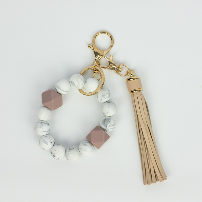 Silicone Bead Keychain - Marble - Little Bearnie 