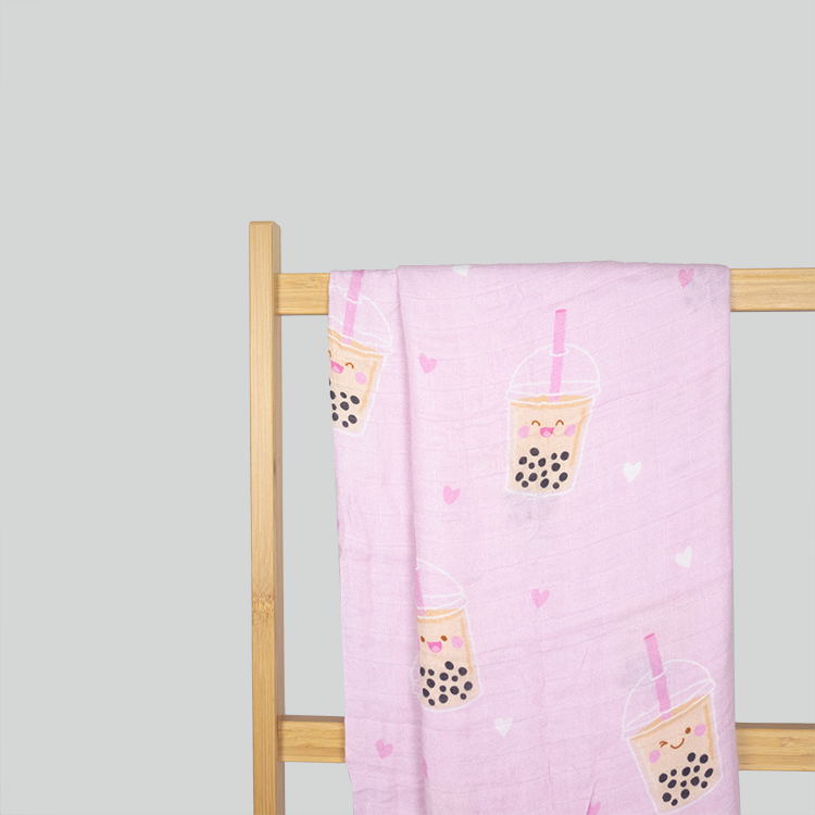 Swaddle / Baby Blanket - Boba Love (Pink)