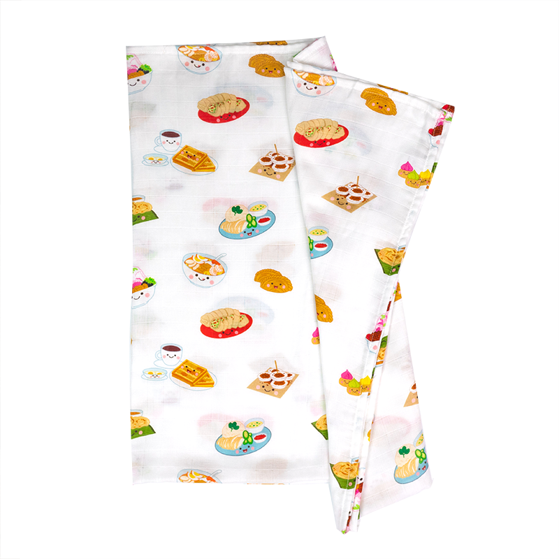 Swaddle / Baby Blanket - Singapore Local Foodies - Little Bearnie 