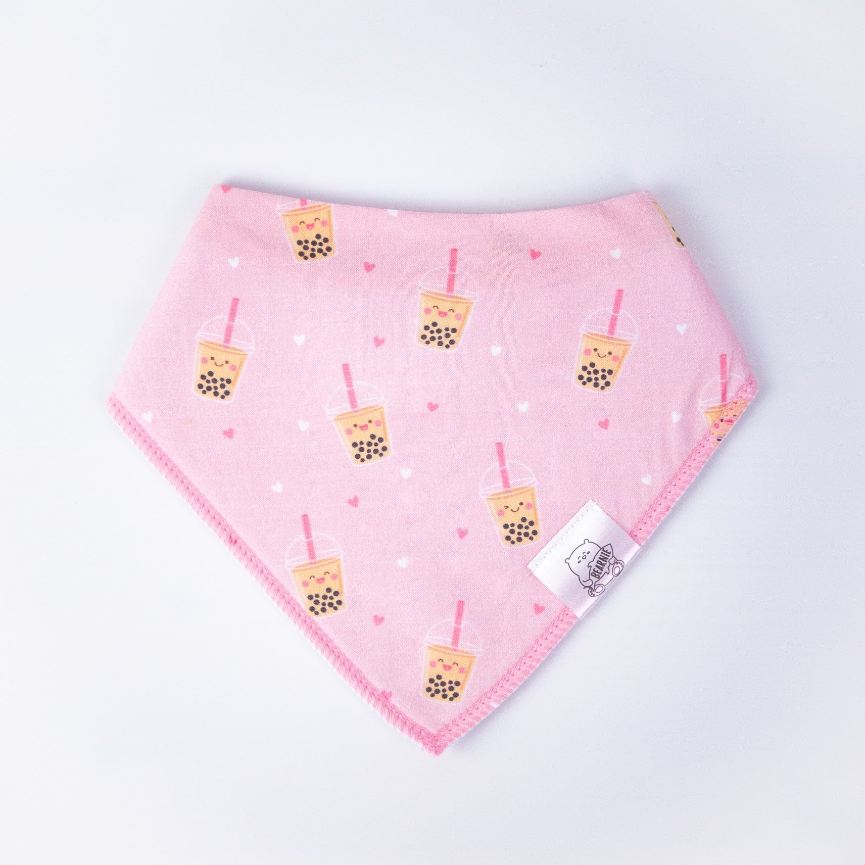 Bandana Drool Bib - Boba (Pink) - Little Bearnie 