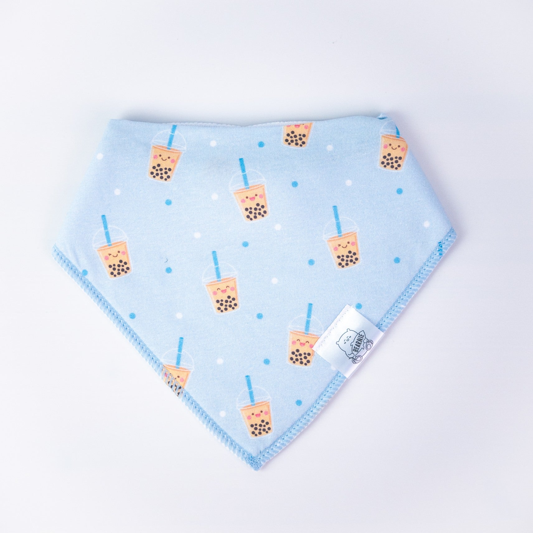 Bandana Drool Bib - Boba (Blue) - Little Bearnie 