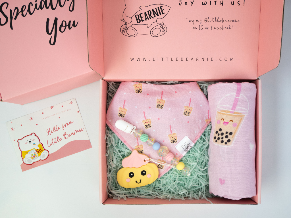 Hello Little One - Baby Premium Gift Set (Boba Pink Series) - Little Bearnie 