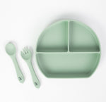 Grow with Bearnie Divider Suction Plate & Utensils Feeding Set - Little Bearnie 
