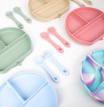 Grow with Bearnie Divider Suction Plate & Utensils Feeding Set - Little Bearnie 