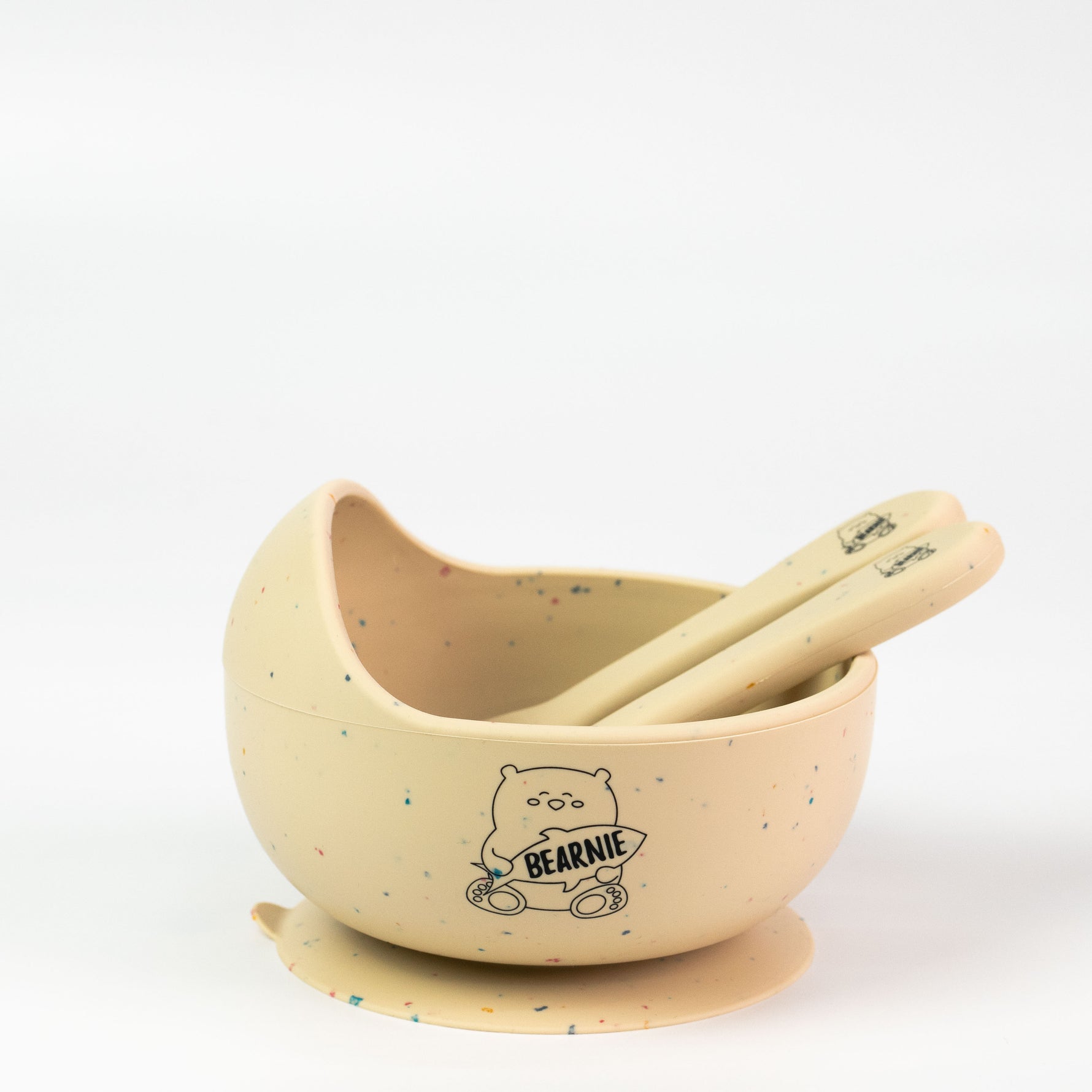 Grow with Bearnie Highback Silicone Bowl & Utensils Feeding Set - Little Bearnie 