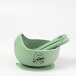Grow with Bearnie Highback Silicone Bowl & Utensils Feeding Set - Little Bearnie 