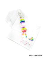 Straight Beaded Bag Charm - Full of Stripes Unicorn - Little Bearnie 